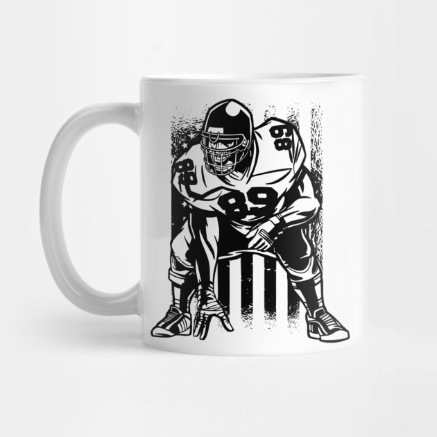 American Flag Football Lineman Football Coach by Baswan D'apparel Ish